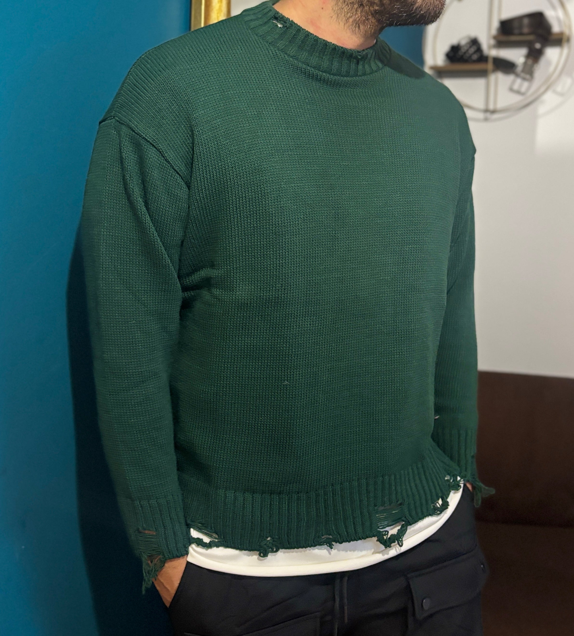 Maglione Lacerato Green