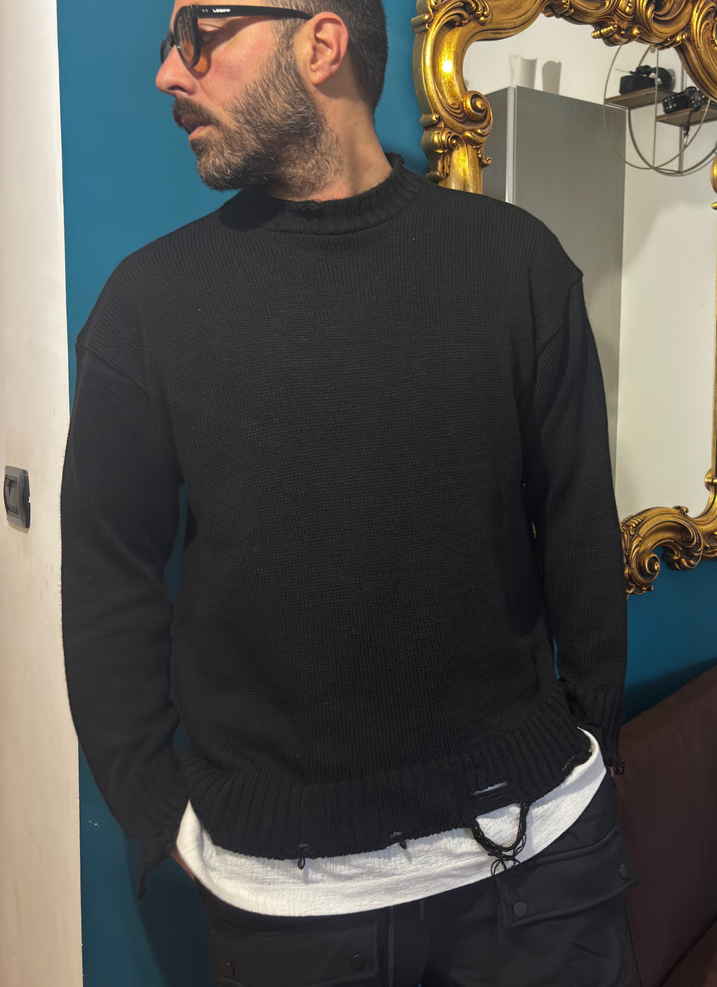 Maglione Lacerato Black