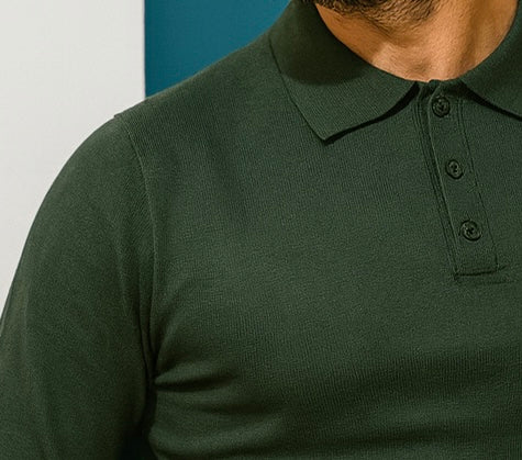 Polo tre Bottoni ML Green