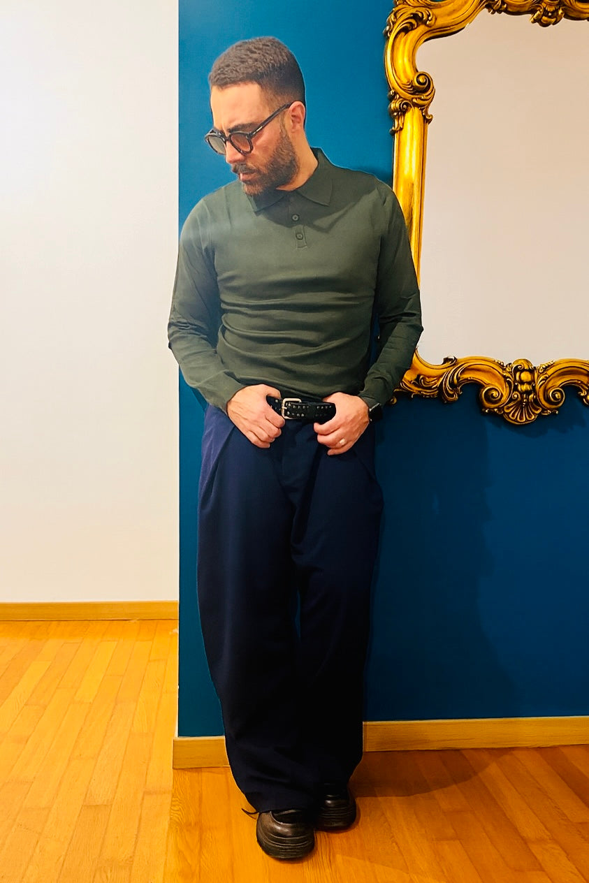 Polo tre Bottoni ML Green