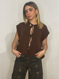 GILET FIOCCO DARK BROWN