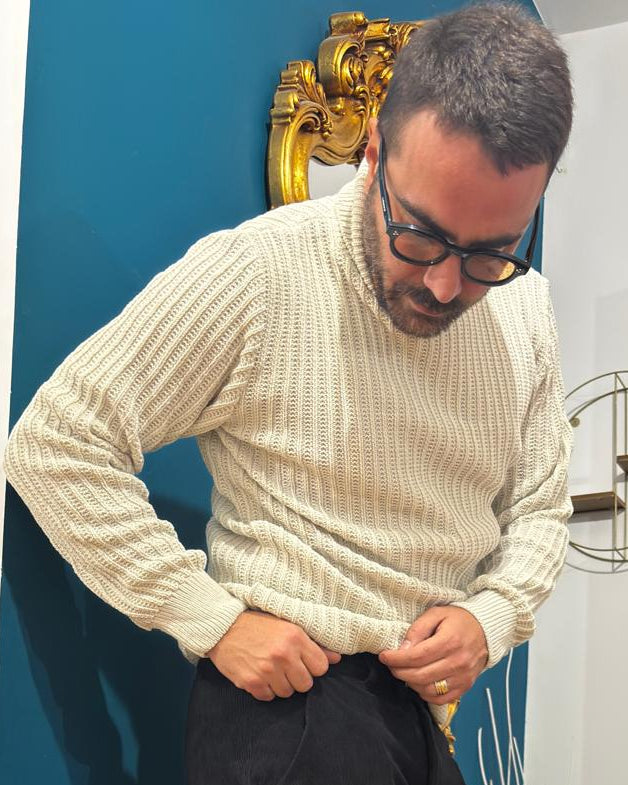 Pantalone Velluto Regular Black/White